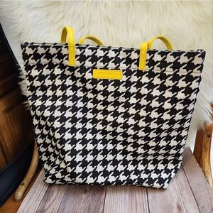 Vera Bradley Hello‎ Yellow Midnight Houndstooth tote